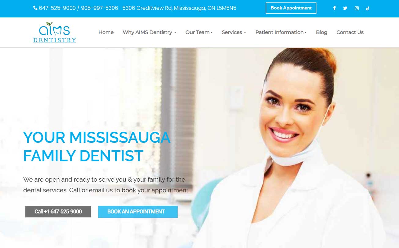 AIMS Dentistry website project