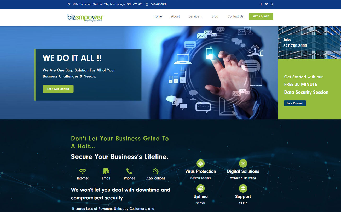 Biz Empower website project