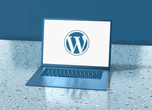 Wordpress logo on laptop
