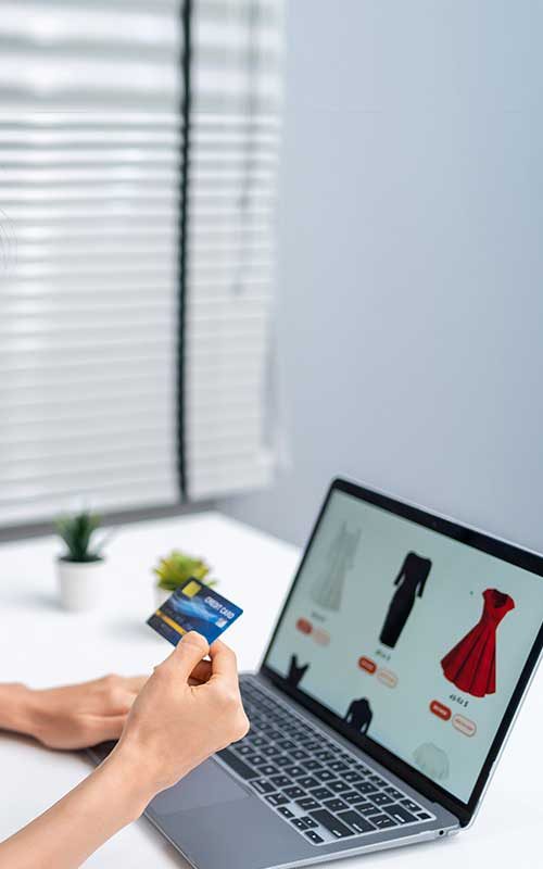 Ecommerce website design shown on the laptop screen