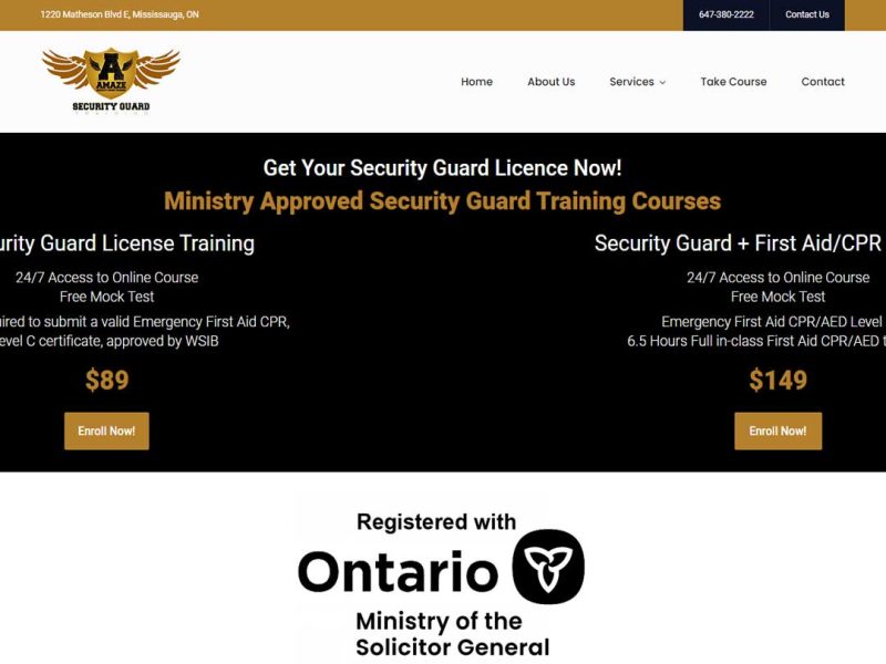 Amaze security training home page